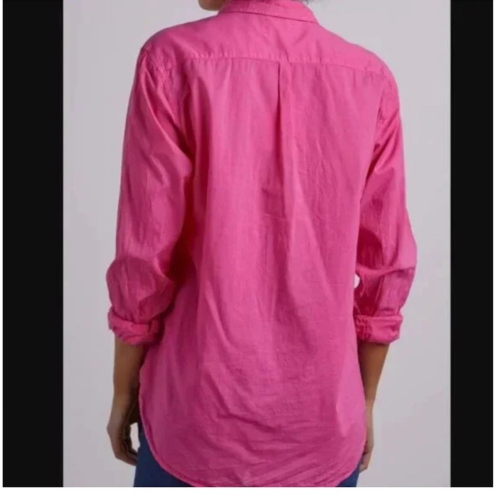 Xirena Beau Cotton Poplin Long Sleeve Button Down Shirt Magenta Pink - Picture 2 of 10